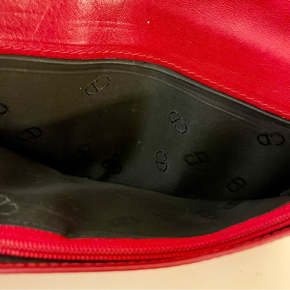 Vintage Christian Dior Red Pebbled Leather Continental Wallet - Picture 5 of 12